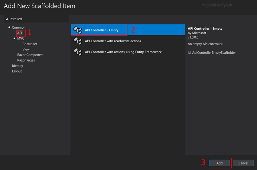 Create Asp.Net Core Web API with Entity Framework Code First Approach